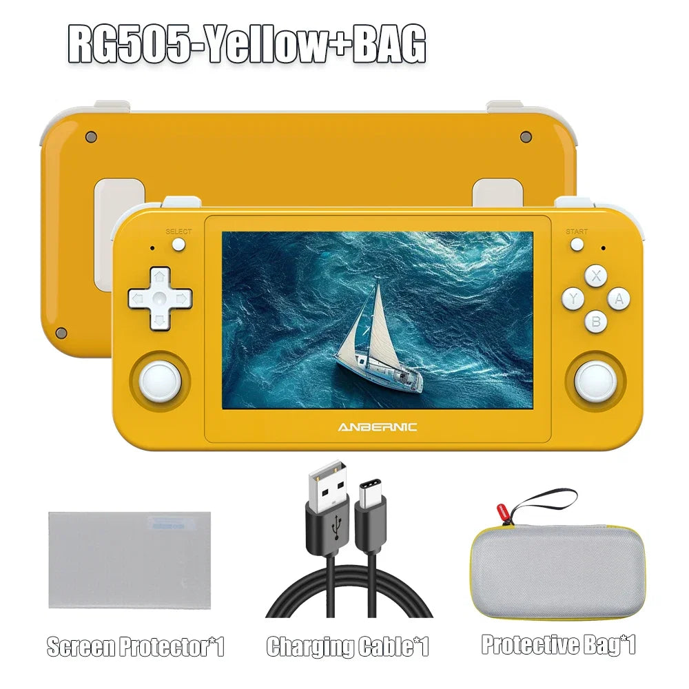ANBERNIC RG505 New Handheld Game Console Android 12 System Unisoc Tiger T618 4.95-INCH OLED With Hall Joyctick OTA Update