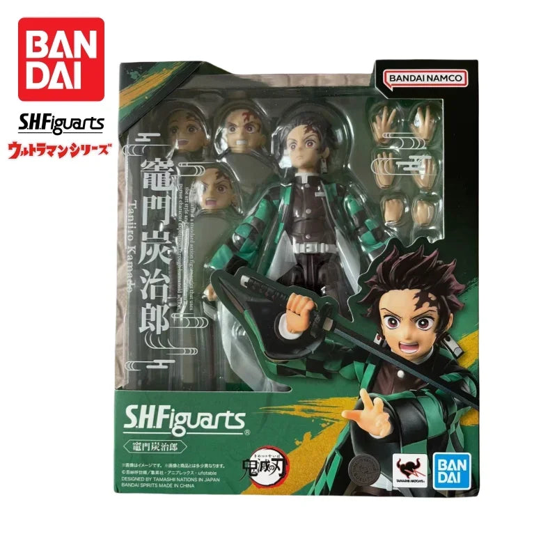 In Stock Original BANDAI Original Demon Slayer Kamado Tanjirou S.H.Figuarts Action Figure Model Toys Ornament Collect Gifts