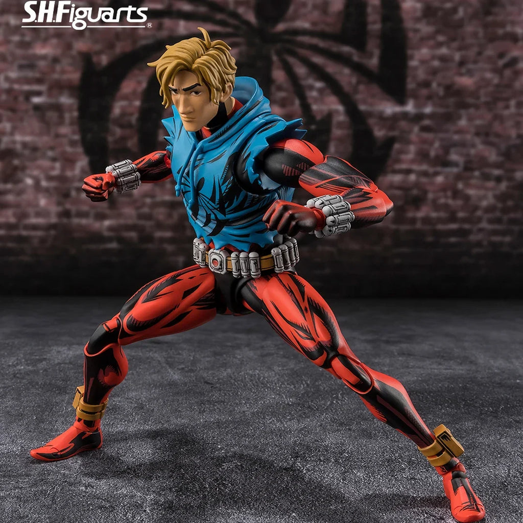Original BANDAI Spider Man Across the Spider-Verse Anime Scarlet Spider S.H.Figuarts Anime Figure Action Figurine Model Figuarts
