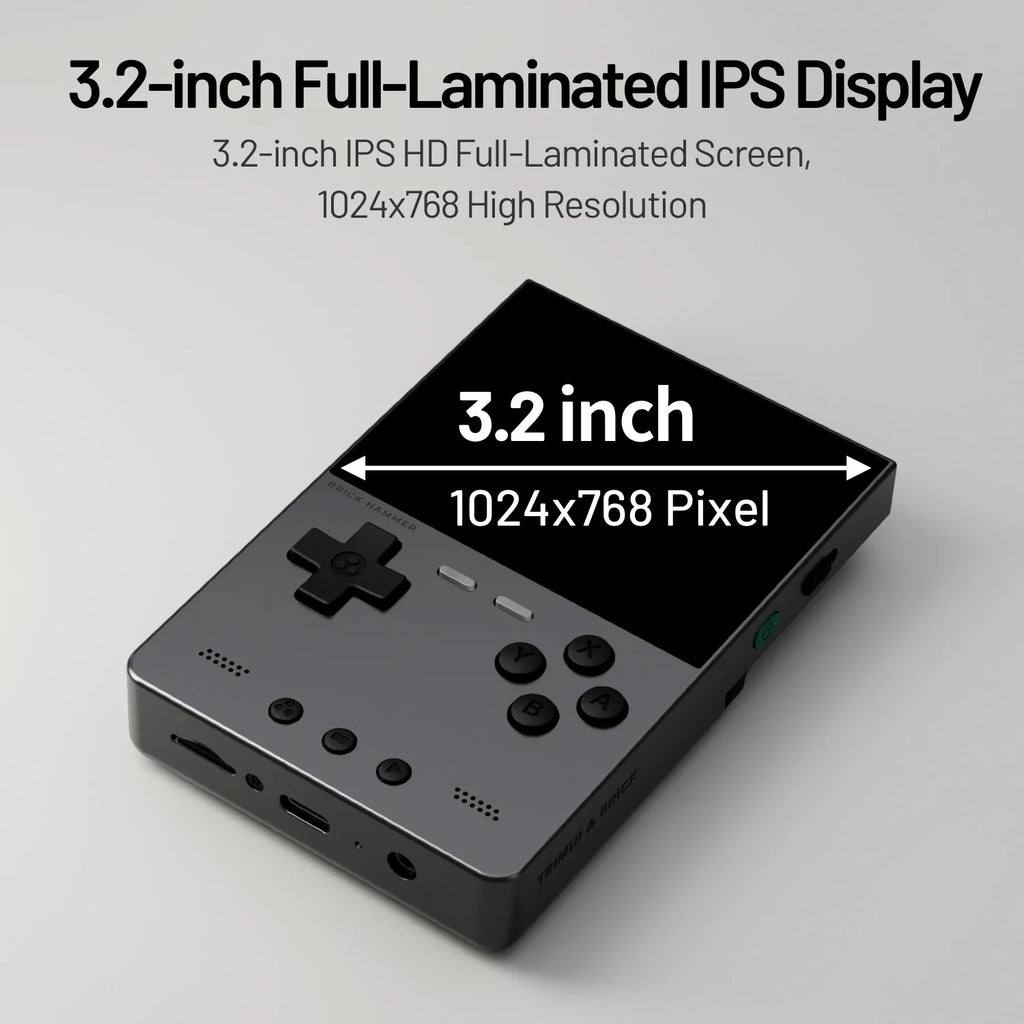 Trimui Brick Hammer 3.2" IPS Retro Handheld Console, 1024×768, 3000mAh, Metal Body, Open-Source, Classic Games Gift