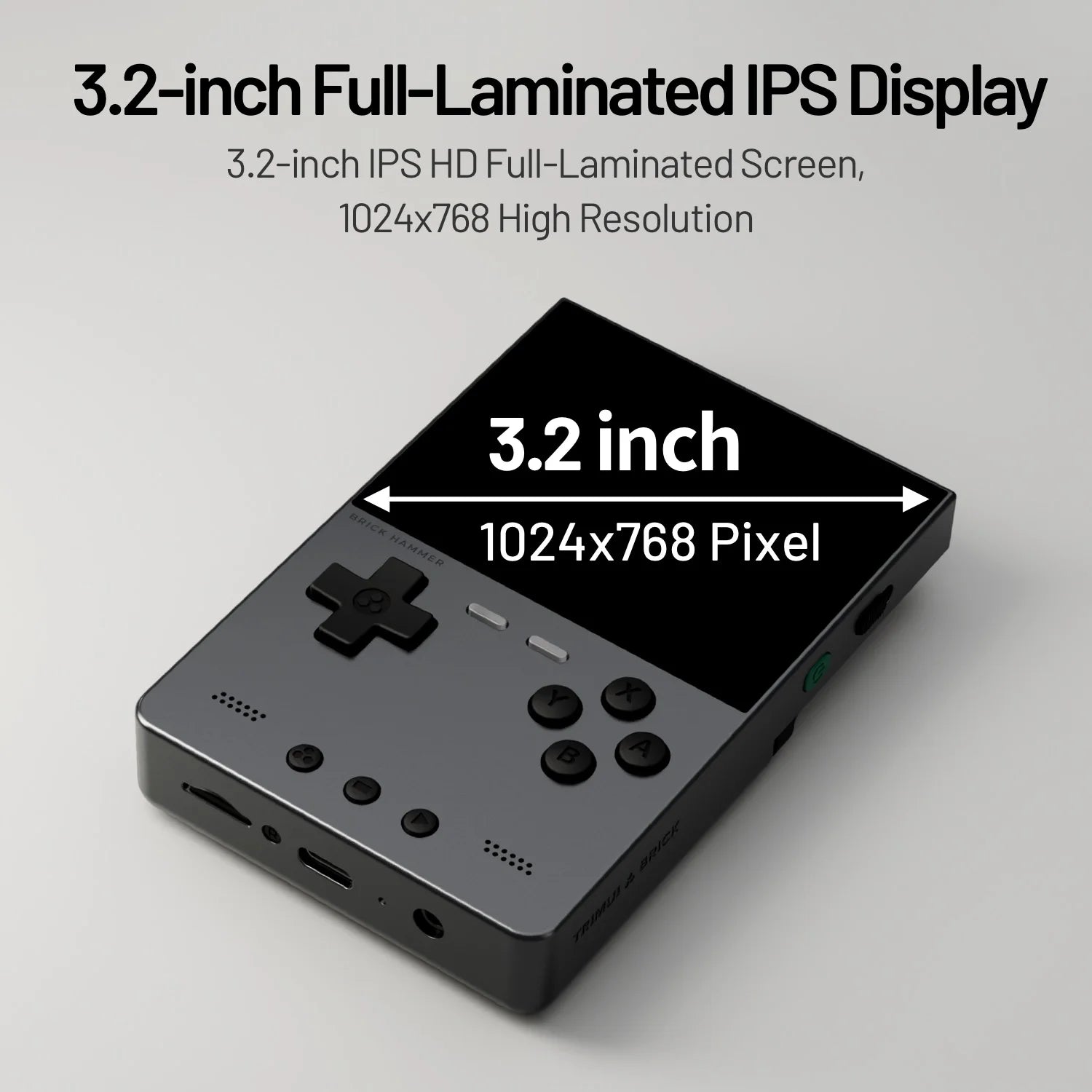Trimui Brick Hammer 3.2" IPS Retro Handheld Console, 1024×768, 3000mAh, Metal Body, Open-Source, Classic Games Gift