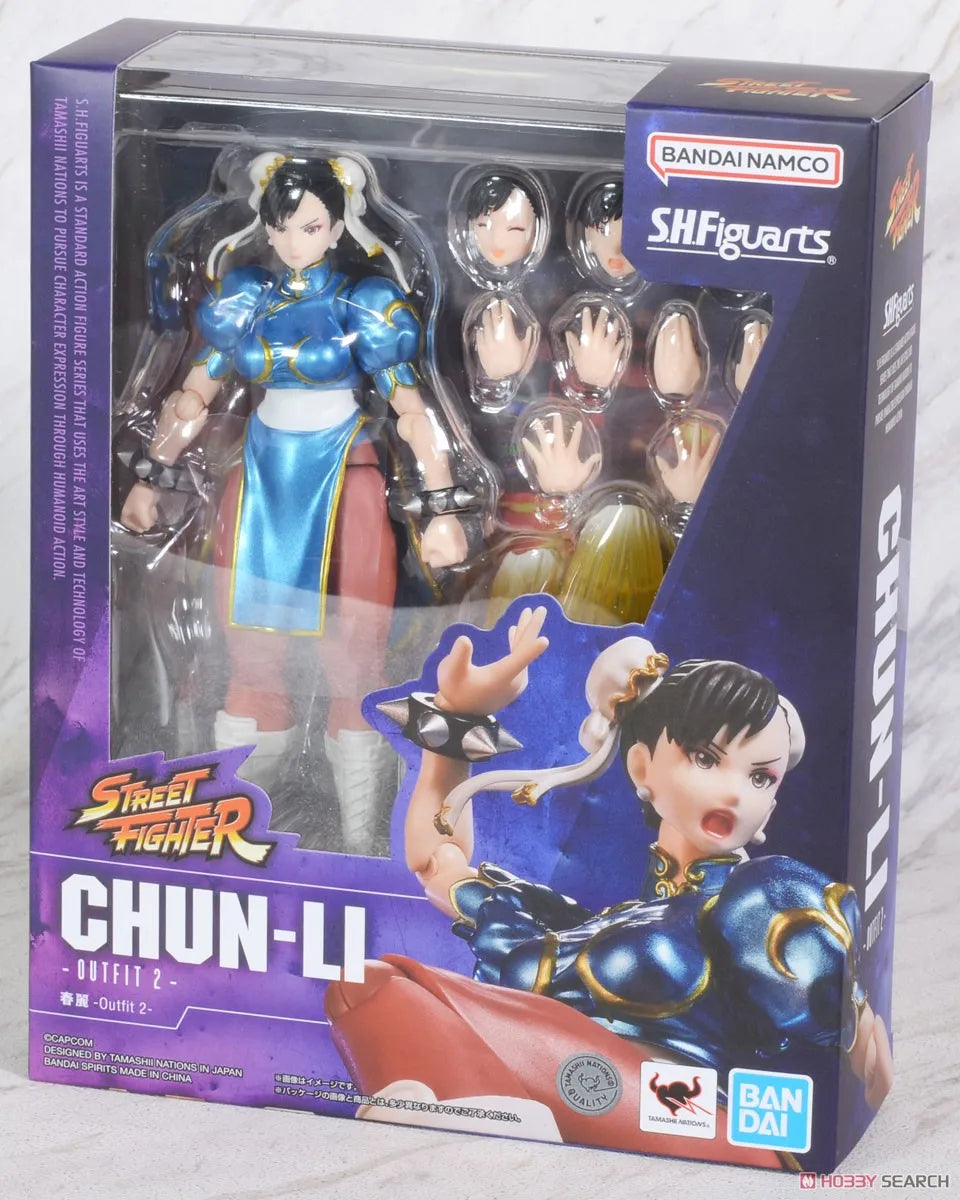 Bandai Genuine SHF Street Fighter(SF)CHUN-LI GUILE RYU OUTFIT 2 Anime Action Figure Collectible Model Toy Ornament Gift Children