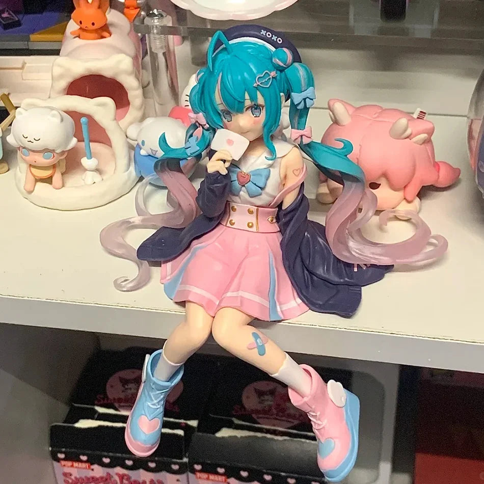 New Hatsune Miku Anime figure Flower Fairy Sailor Suit Sitting Position PVC Action Figure Model Toy Decoration Collect Gifts