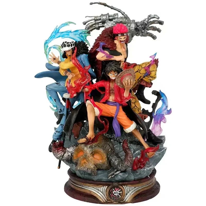 One Piece Anime Luffy Figure 24cm Kid Trafalgar 3 Captain Action Figurine Doll Ornament Model Toy Collectible Gift