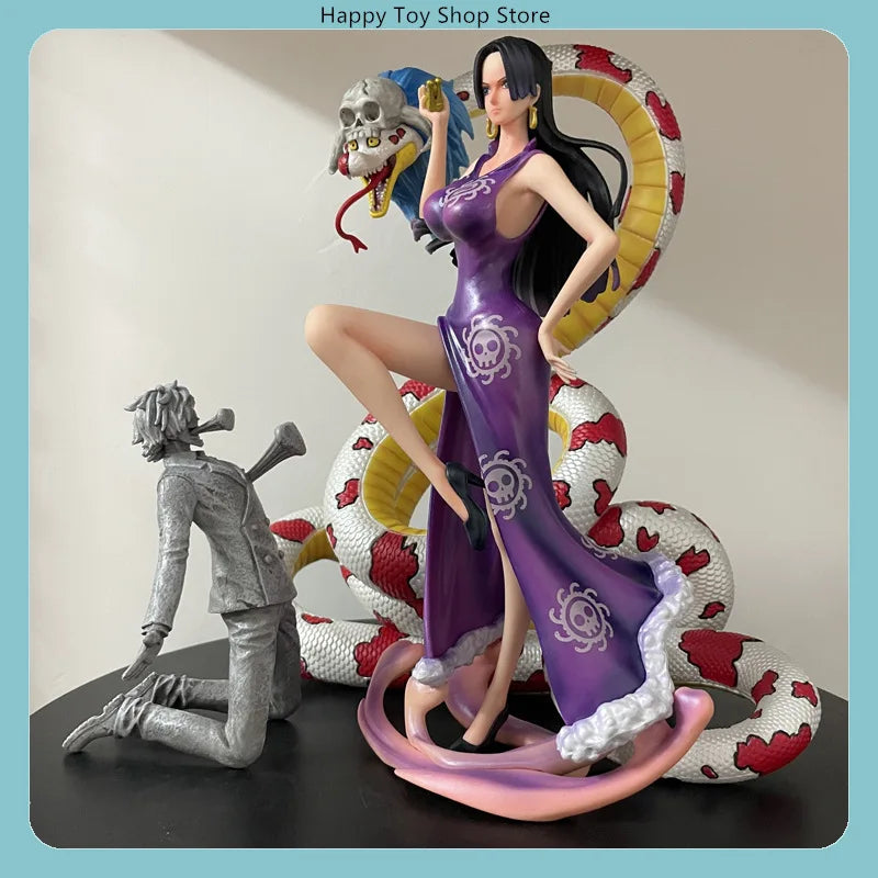 One Piece Boa Hancock Full Set with Petrified Sanji Snake Princess Anime Figure Model Statue
