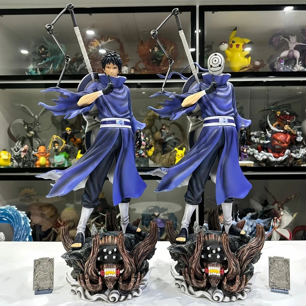 22cm NARUTO Anime Figures Uchiha Obito Standing Posture Sculpture Scene Doll Pvc Model Statue Ornament Collection Toys Gifts