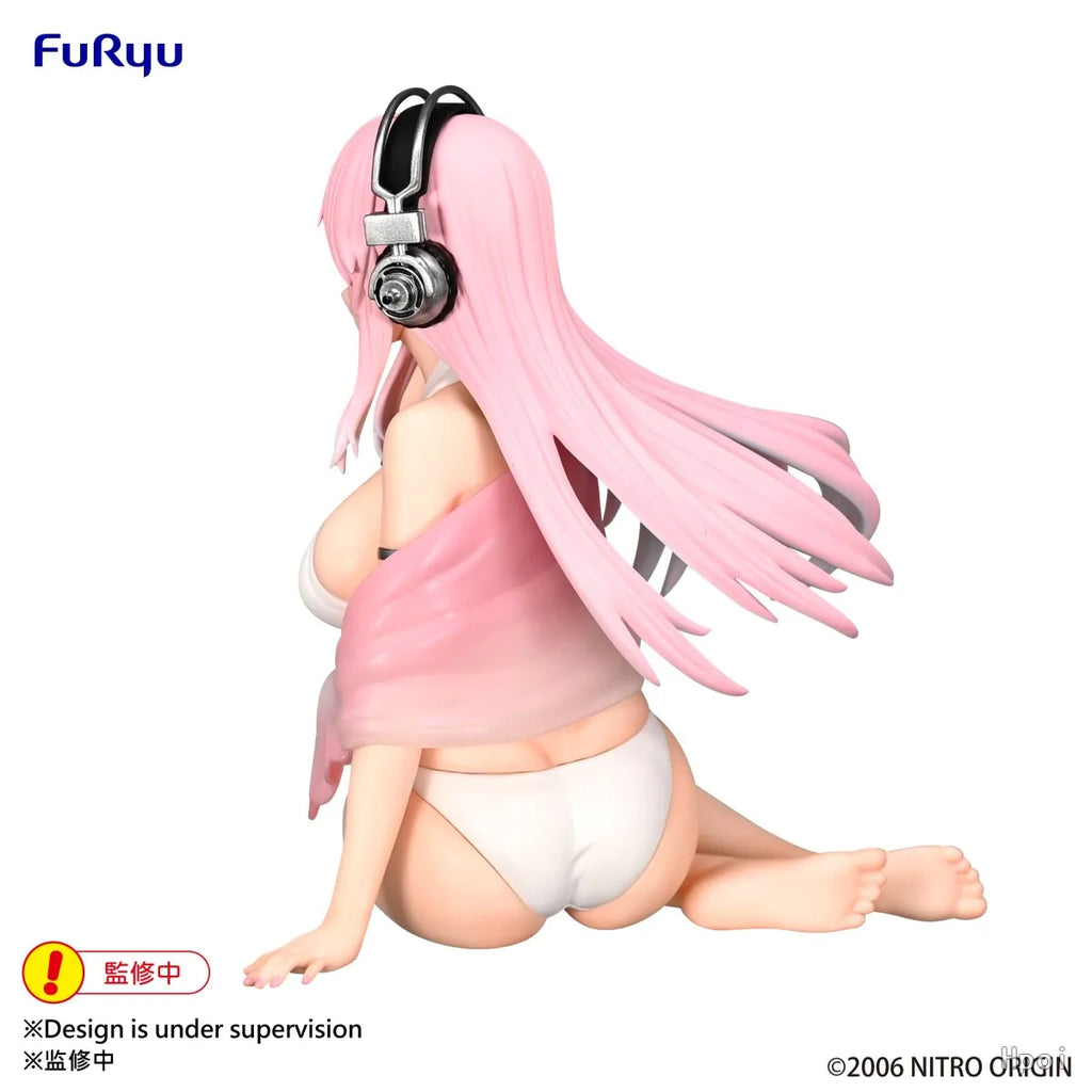 In Stock FuRyu Original Genuine Sexy Anime Girl Super Sonico Noodle Stopper White Bikini Ver. 11cm Collections Model Toy Figures