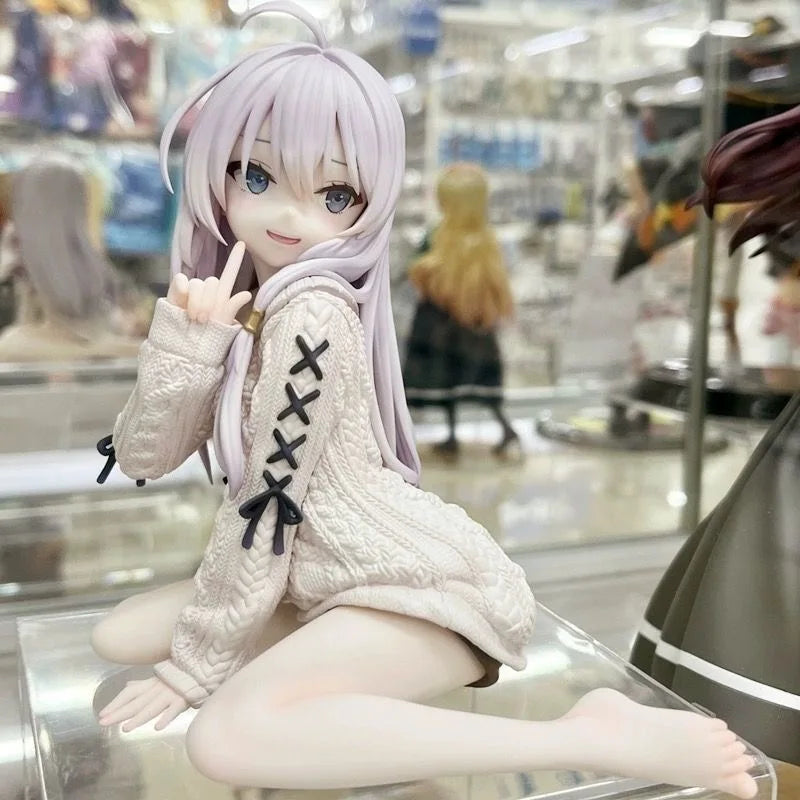 The Journey of Elaina Anime Figures GK Model Elaina Sweater Doll Action Figure Room Decor Gift Toys 13cm