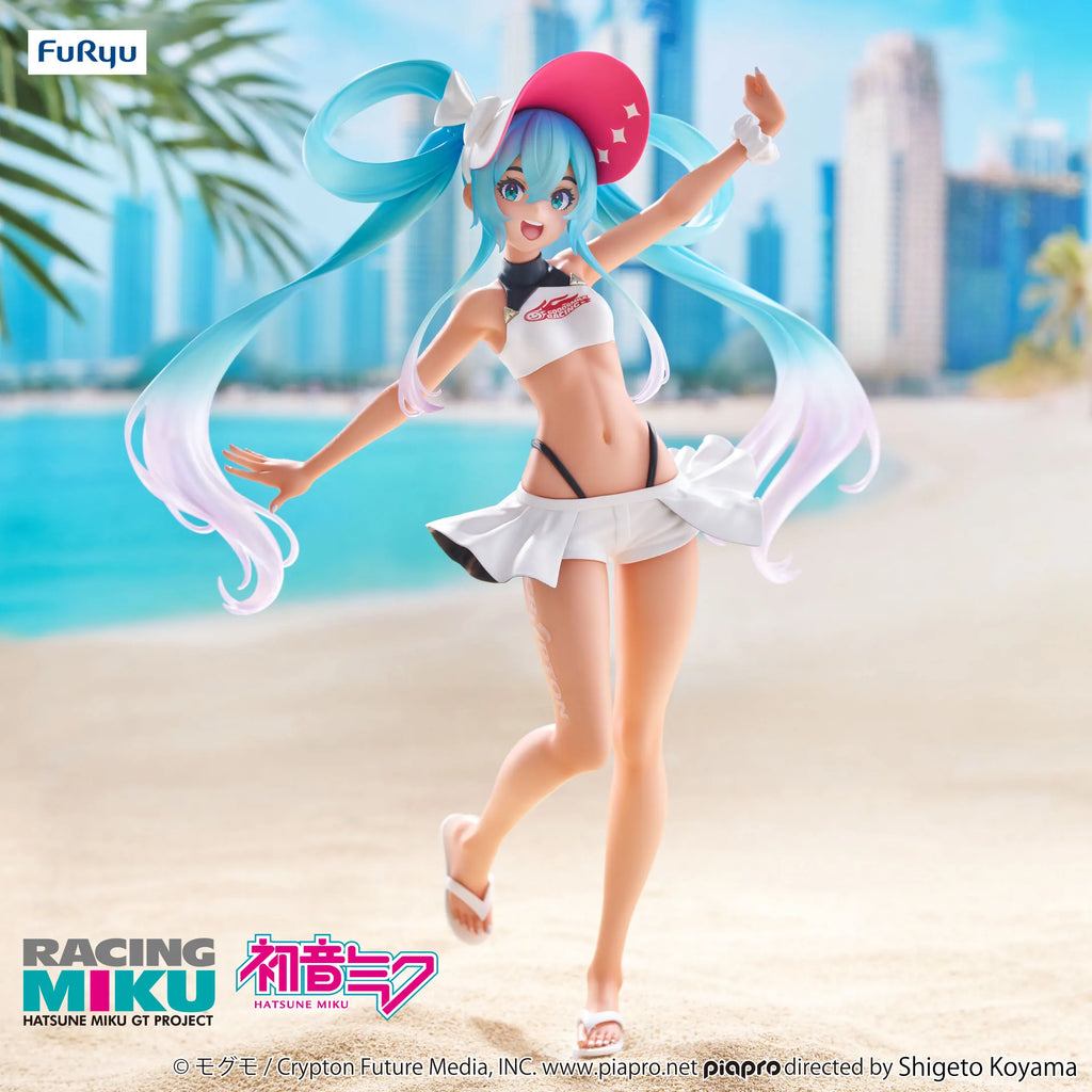 Original Furyu Hatsune Miku GT Project Trio-Try-iT Figure -Racing Miku 2024 Summer Holiday ver Pvc Action Figures Model Figurine