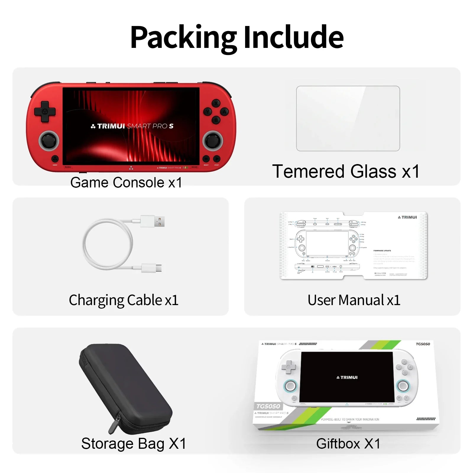 BOYHOM Trimui Smart Pro S TG5050 Handheld Game Console - Best for N64/PSP, Octa-core 2.0GHz, 4.96" IPS Display, 5000mAh Battery
