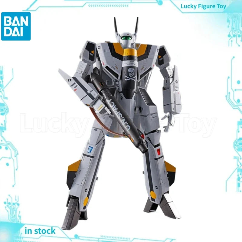 【Original】BANDAI DX Chogokin Macross VF-1S Valkyrie (Roy Focker Special) Mecha-Complete 1/48 Action Figure Model Toy