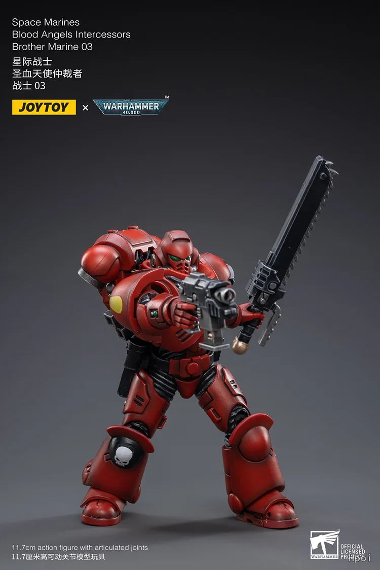 【FS】JOYTOY  Warhammer 40K  Scale 1/18 Action Figures Blood Angels Intercessors Brother Marine 03 Models Toys Gifts