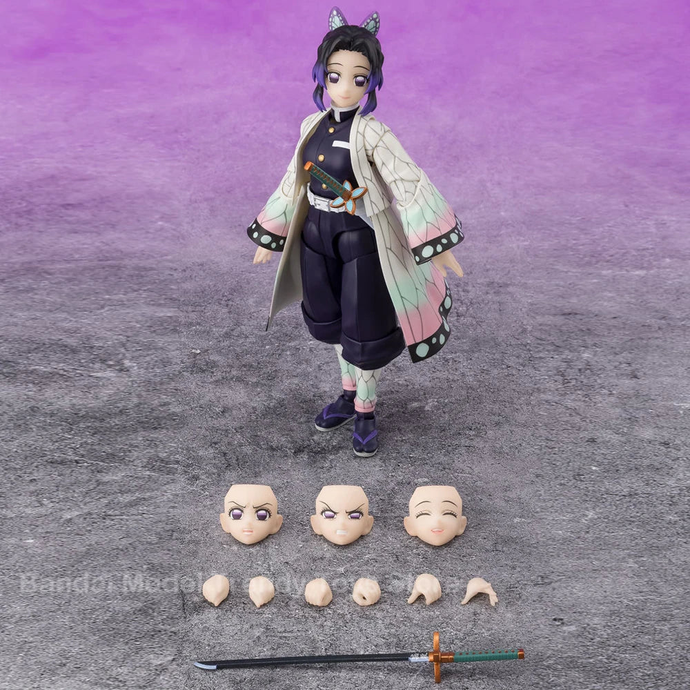 In Stock Bandai SHF Demon Slayer Kochou Shinobu Insect Hashira Action Figures Model Original Toys Ornaments Gifts Collectible