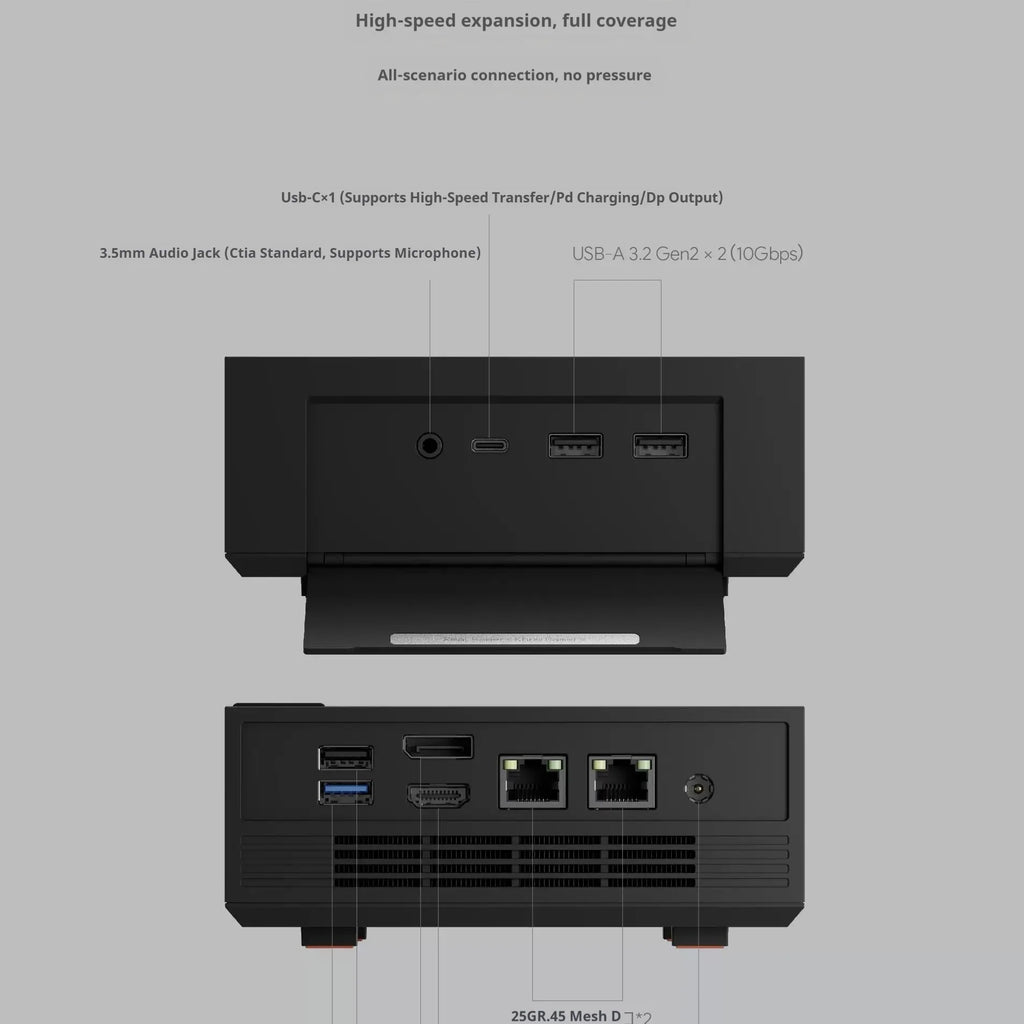 In stock AYANEO AM03 Mini PC Intel i9 12900H Retro Style Office Gaming Desktop Computer with Front USB-C USB-A 3.5mm Ports