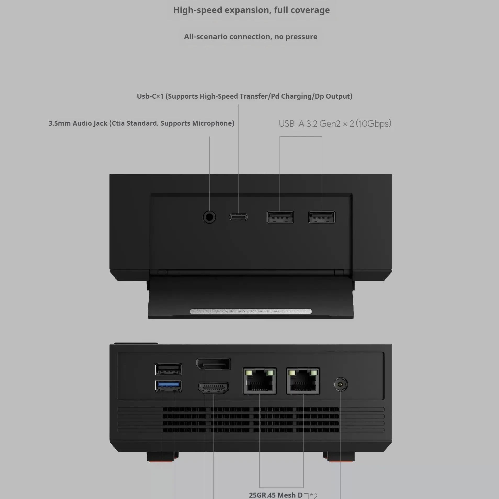 In stock AYANEO AM03 Mini PC Intel i9 12900H Retro Style Office Gaming Desktop Computer with Front USB-C USB-A 3.5mm Ports