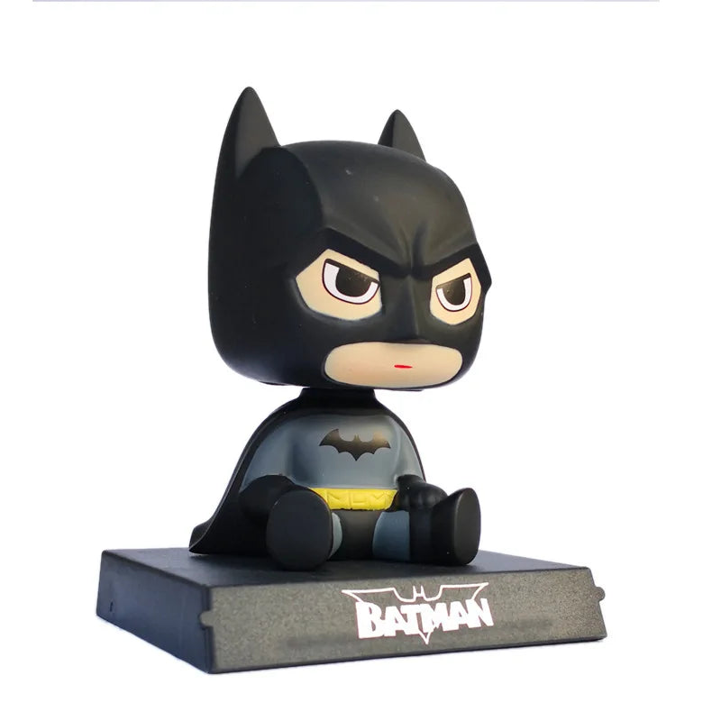Q version of Batman Toy Figures Cartoon Bobble Head Doll Car Ornaments Marvel's The Avengers Capped Captain Spiderman Model Doll