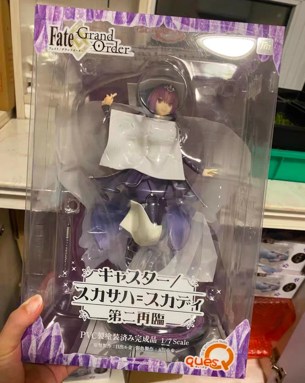 FATE FGO 100% Original:Scáthach Evening dress 24cm PVC Action Figure Anime Figure Model Toys Figure Collection Doll Gift