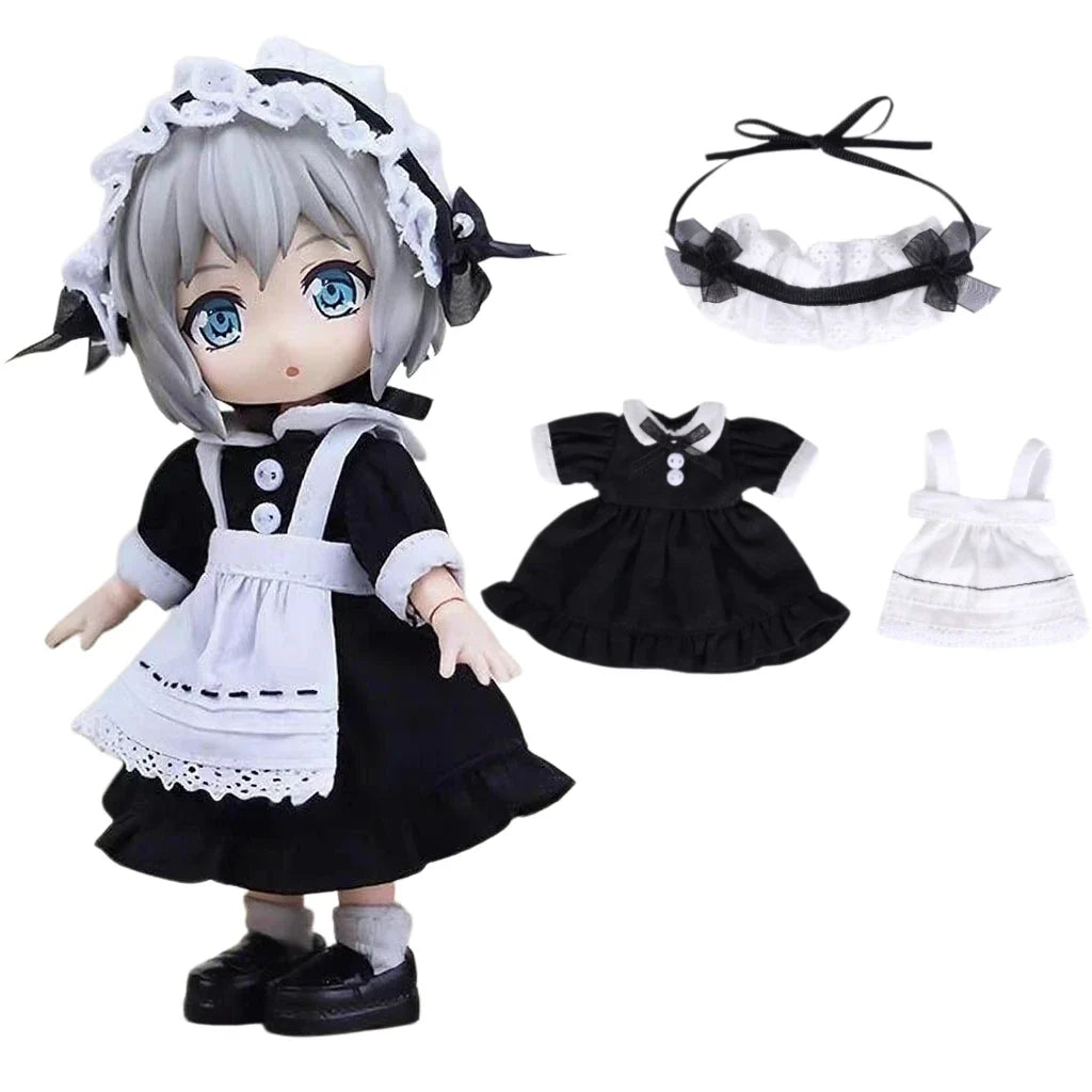 Obitsu 11 Doll Cute Lolita Maid Dress Suit For OB11 Gsc 1/12 Molly Body 16~17cm BJD Doll Cloth Doll Outfit Clothes
