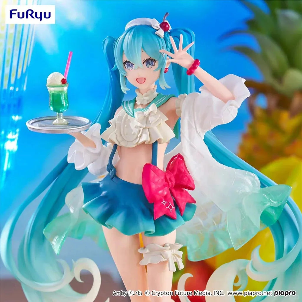 Hot New Hatsune Miku figure Soda cream dress The Props Desktop Decoration Collection PVC Model Toys Kids Gifts