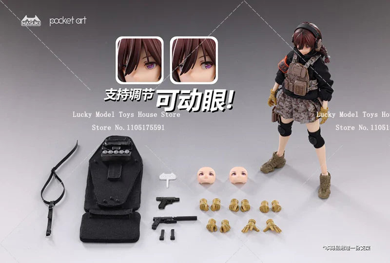 HASUKI Series Pocket Art PA004 1/12 Heavy Shield Holder Guardian Uzukirei Actionfigur Beweglich Zart 6" Soldatin