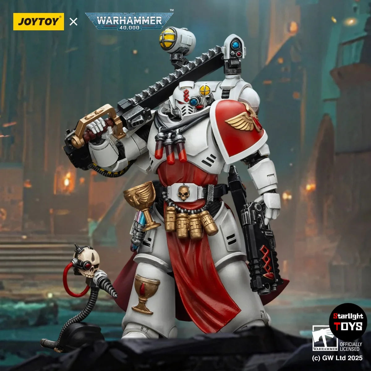 JOYTOY 1/18 Action Figure Warhammer 40K Blood Angels Sanguinary Priest with Heavy Bolt Pistol Chainsword Narthecium