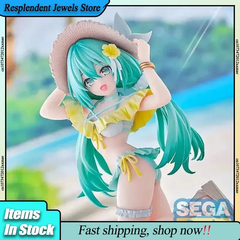 Original Sega Luminasta Hatsune Miku Swimsuit Concept Art Pvc Model Doll Ornament Collection Toy Gift For Friends