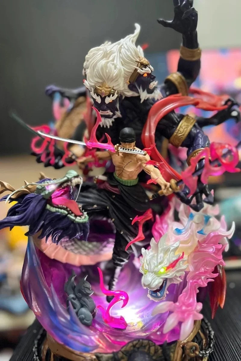 21cm One Piece Figure Roronoa Zoro Model Toy Animation Action Figure King of Hell PVC Effigy Collection Decoration Desktop Gift