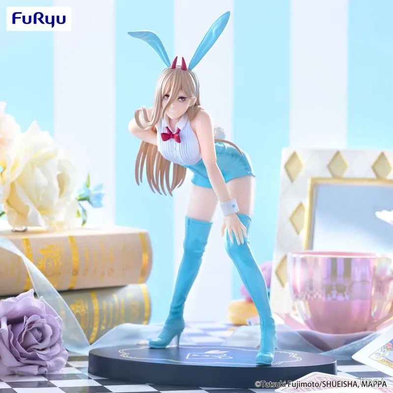 In Stock Genuine Furyu Chainsaw Man Bicute Bunnies Makima Red Bunny Power Blue Version Pvc Model Anime Collectibles Figure Toys