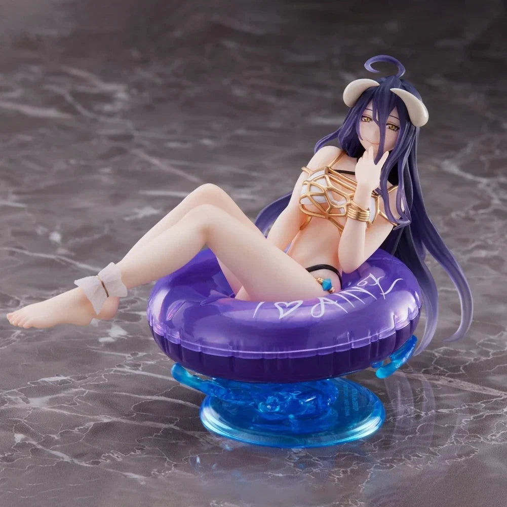 New Anime Figure Swimming Circle Albedo Action Figure PVC model bikini Girl Statue Doll Collection Toys Car Decor Xmas Gift