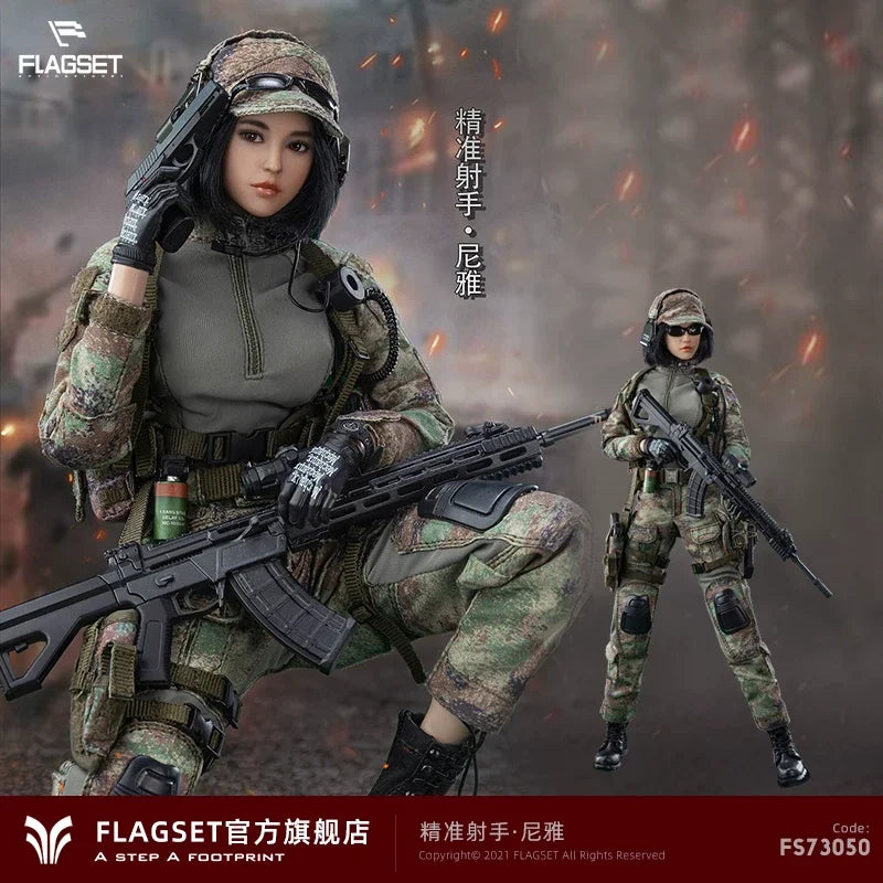 1/6 Scale Militärische Präzisionsschützin Nya Weibliche Soldatin Realistische Sammler-Actionfigur Modellspielzeug für Liebhaber