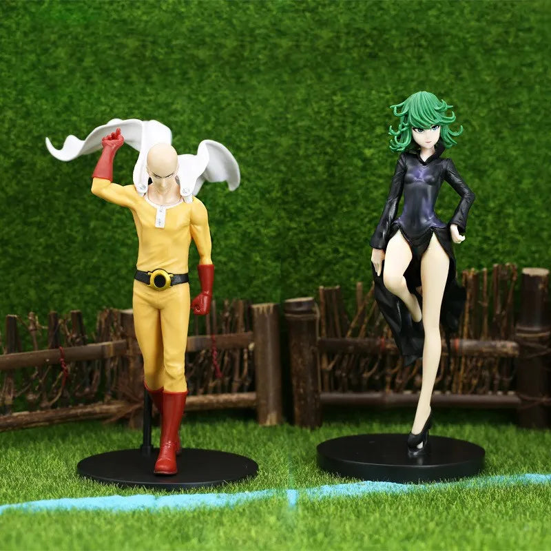 18CM Anime Figure ONE PUNCH-MAN Figure Bald Saitama Tatsumaki Standing Figure Model Toy Static Collection Desktop Ornaments PVC