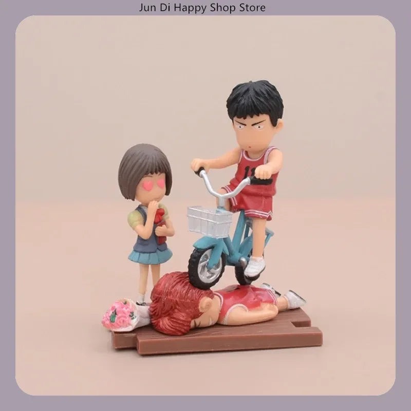 5pcs Slam Dunk Anime Figure Set - Sakuragi Hanamichi And Rukawa Kaede Statues for Boys Desktop Collection Ornament Gifts