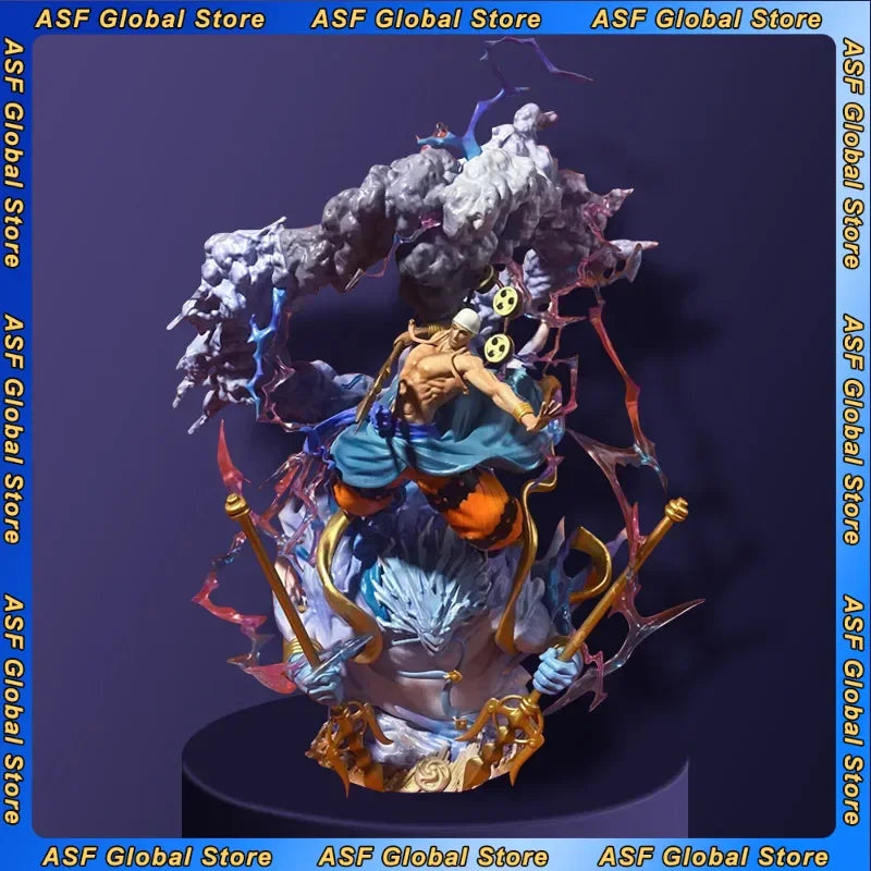 36cm ONE PIECE Anime Peripheral Oka Shichibukai Enel Thor Figure GK Model PVC Statue Room Decoration Ornaments Collection Gifts