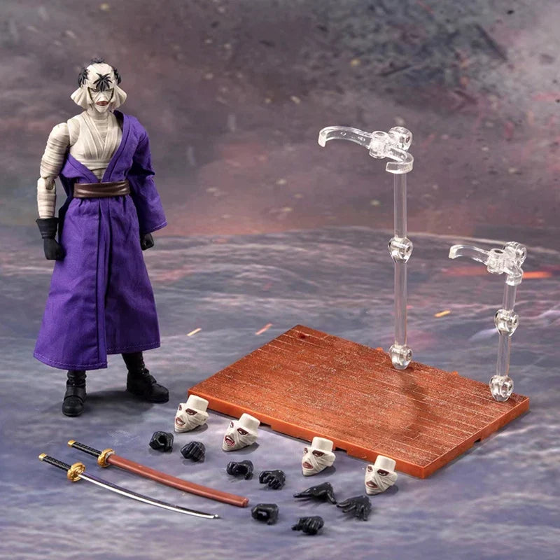 Dasin/Great Toys/GT Rurouni Kenshin Himura Sagara Sanosuke Shishio Makoto SHF 1/12 16cm/6 inch PVC Action Figure Model In Stock
