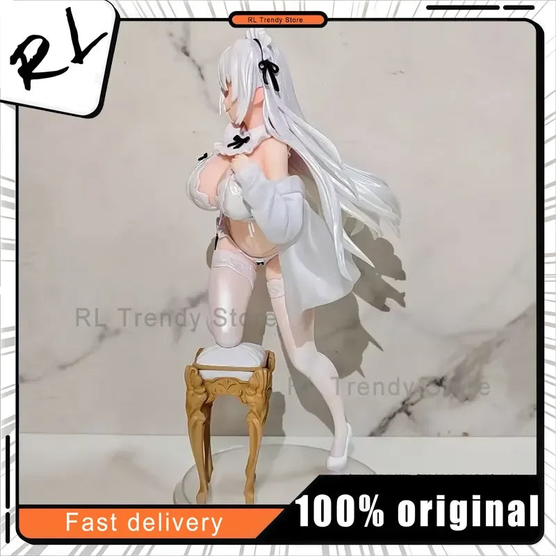26cm Anime Girl Chair Kneeling Pose Action Figure Model Statue for Desktop Decoration Collectible Robot Toy