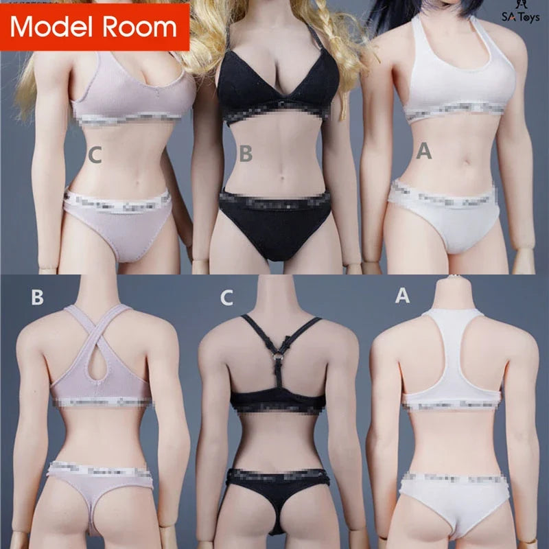 SA038 1/6 Scale Classic Underwear Sport Yoga Vest and Underpants Set Soldier Clothes Model Fit 12'' Action Figure Body Dolls