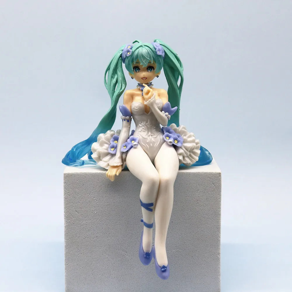 15cm Hatsune Miku Anime Figures Fairy Flower Spirit Kawaii Pink Butterfly Fairy Girl Action Figure PVC Model Doll Toys Gift