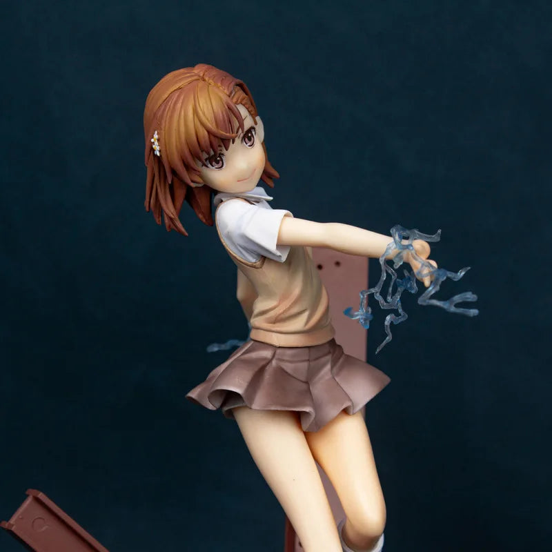 26cm Toaru Majutsu No Index Lv5 Railgun Misaka Mikoto Anime Girl Figure Model Statue Collection Desktop Decoration Ornament Toys