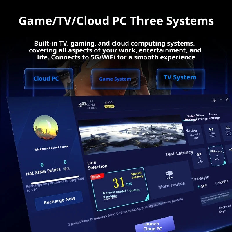 New5g Game Console Box Wifi Dual System Home 3a Game Console Quad Core Cloud Computer Game Wireless Controller 2.4g Game Console