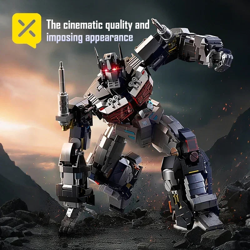 Optimus Prime Knight Transformer Roboter Bausteine Erwachsenen Sammlerstück LED Licht Verformung Spielzeug Action Figur Modellbausatz Geschenke