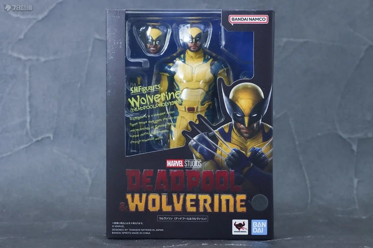 Bandai Genuine SHF Deadpool Wolverine 15.5cm MARVEL STUDIOS Anime Action Figure Collectible Model Toys Ornaments Gift Children