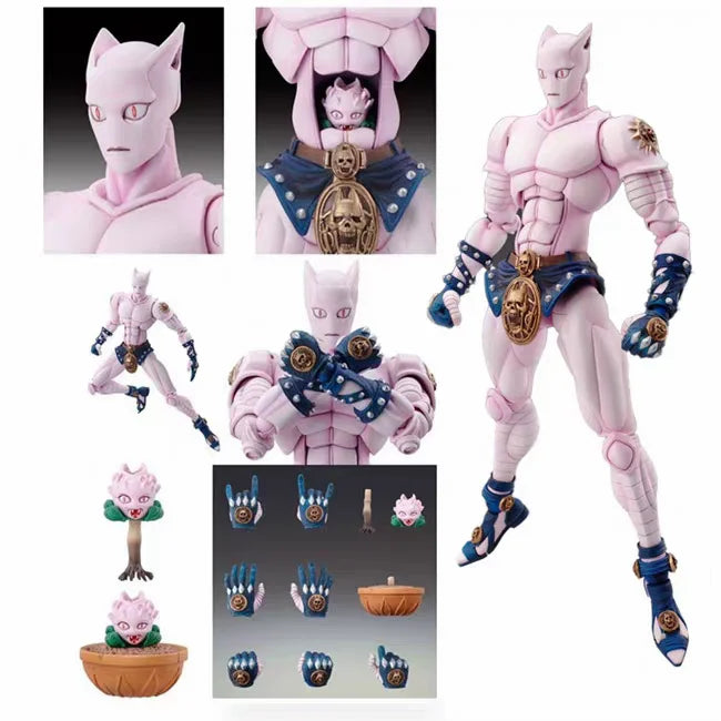 Super Action Statue Dio Yoshikage Kira Killer Queen Poseable Action Figure Room Desk Decoration Festival Gift Reissue In Stock