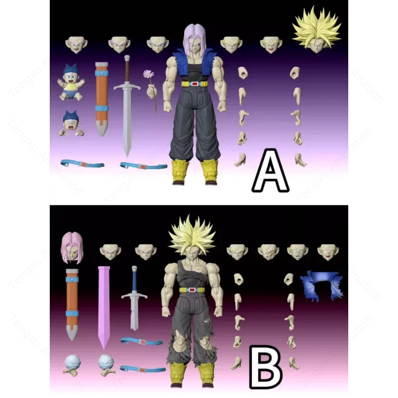 Tonsenarttoys Dragon Ball Z SHF Super Saiyan SSJ SSJ2  Trunks 06A 06B Model Action Figure Toy Collection Gift