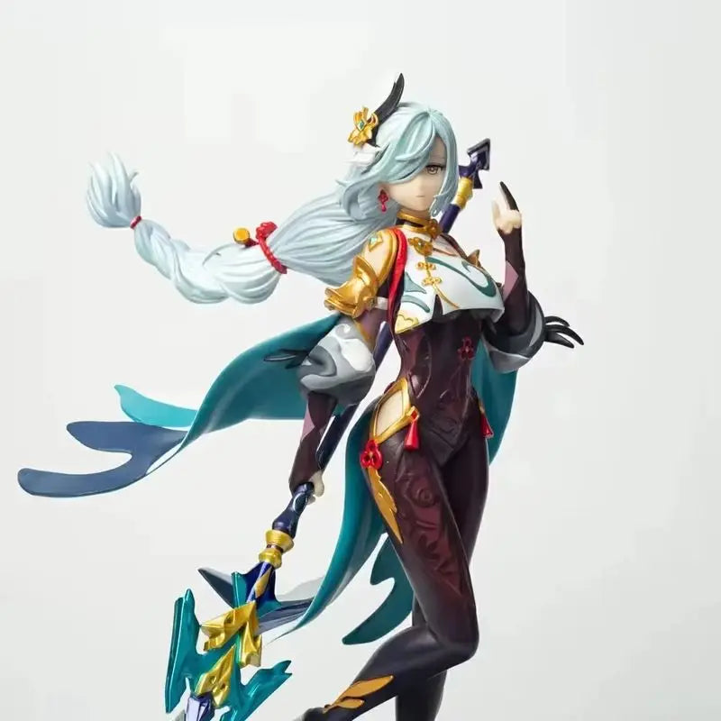 30cm Genshin Impact Shenhe Standing Position Game Girl Figure Model Gk Statue Boys Collection Desktop Decoration Ornament Toys
