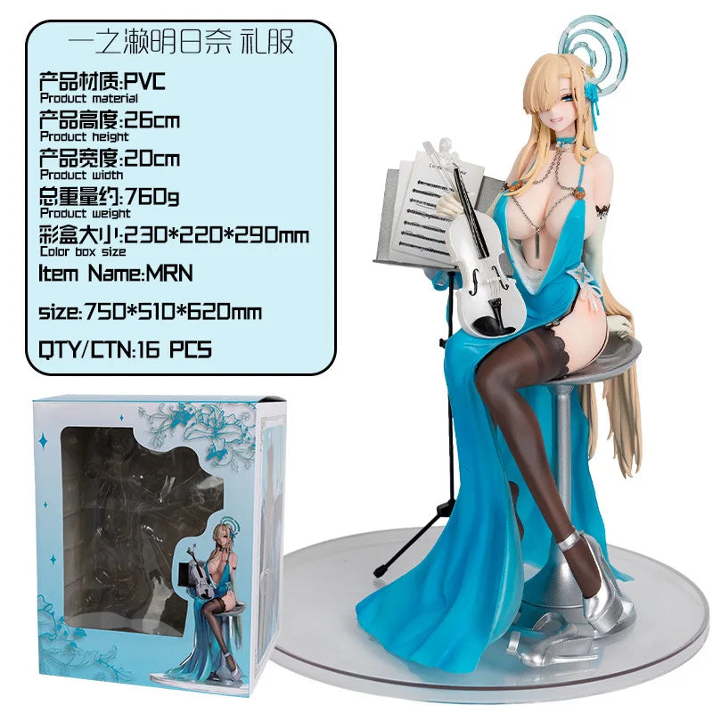 Anime Figures Yomori Game 2d Gk Dress Violinist Figurine 26cm Pvc Action Figure Model Collectible Desktop Ornament Toys Gifts