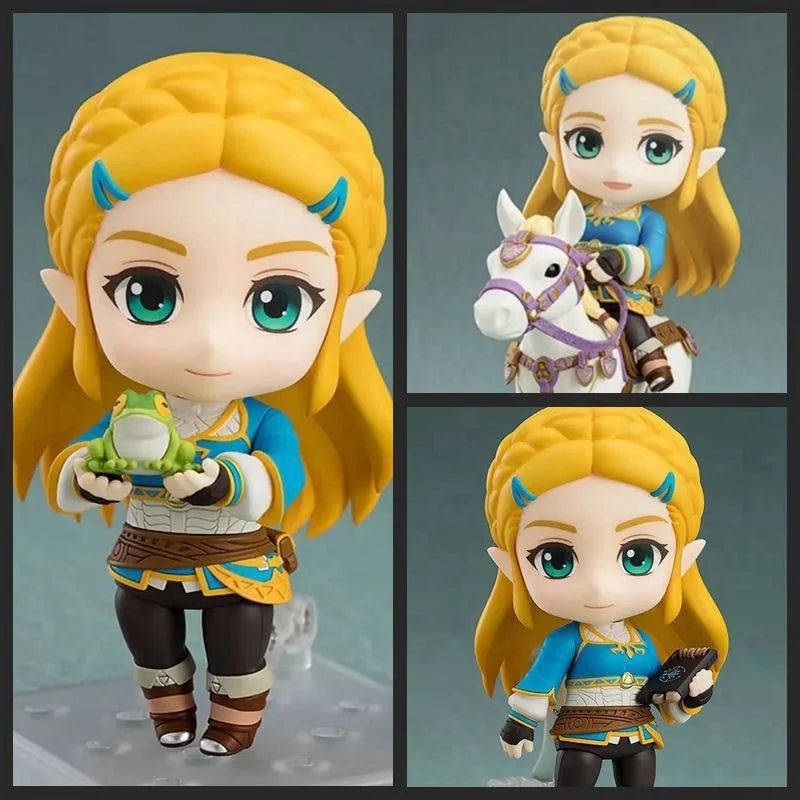 10cm Game Breath Of The Wild Princess Zelda With Horse Cute Anime Figure Anime Toys PVC Collection Model Doll Gifts 1212