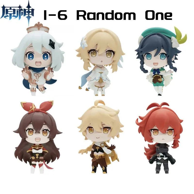 Anime Genshin Impact Kawaii Figure Paimon Amber Klee Kelly Action Figure Cute Game Figurine Model Kid Toys Children's Day Gifts