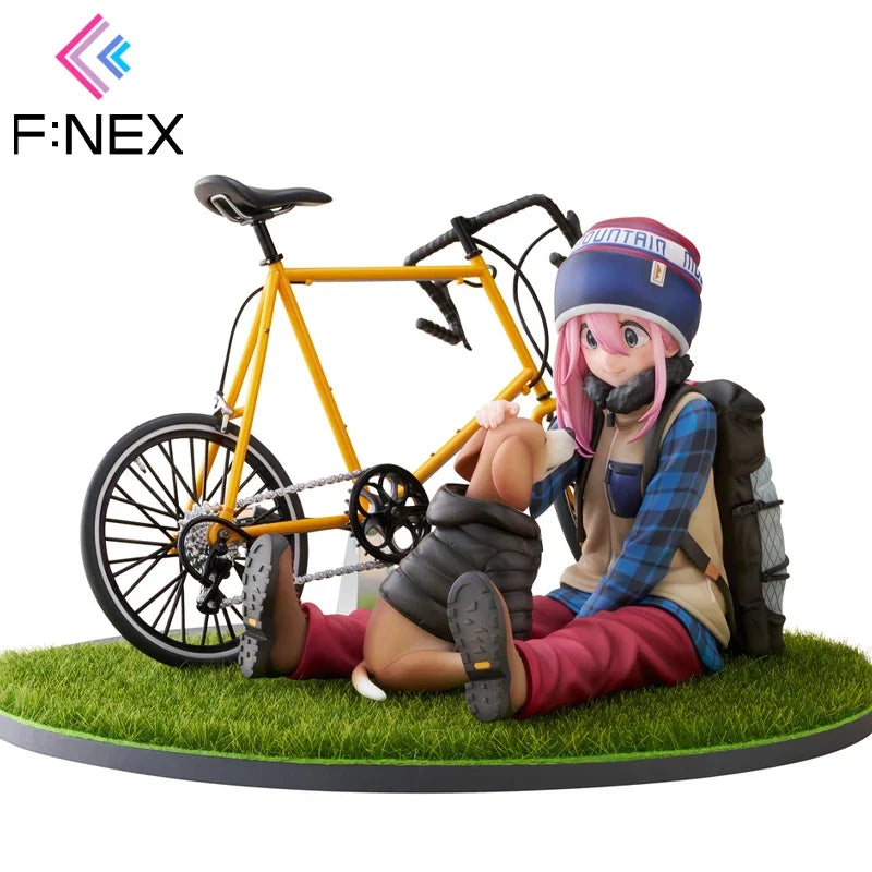 Original FuRyu F:NEX Kakamigahara Nadeshiko Swing Camping PVC Anime Figure Collectible Model Statuette Ornaments Model Gifts Toy