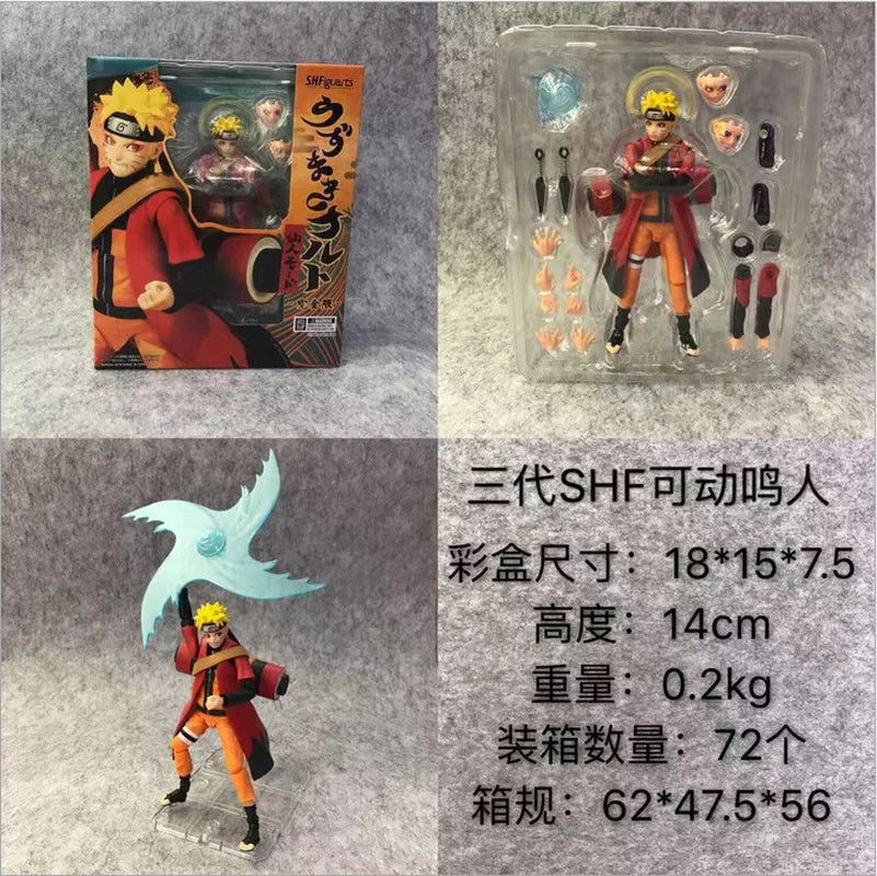 Anime Uzumaki Naruto Figure Shf Fairy Mode Cartoon Naruto Shippuden 14cm Action Figure Model Joint Movable Toys Birthday Gifts