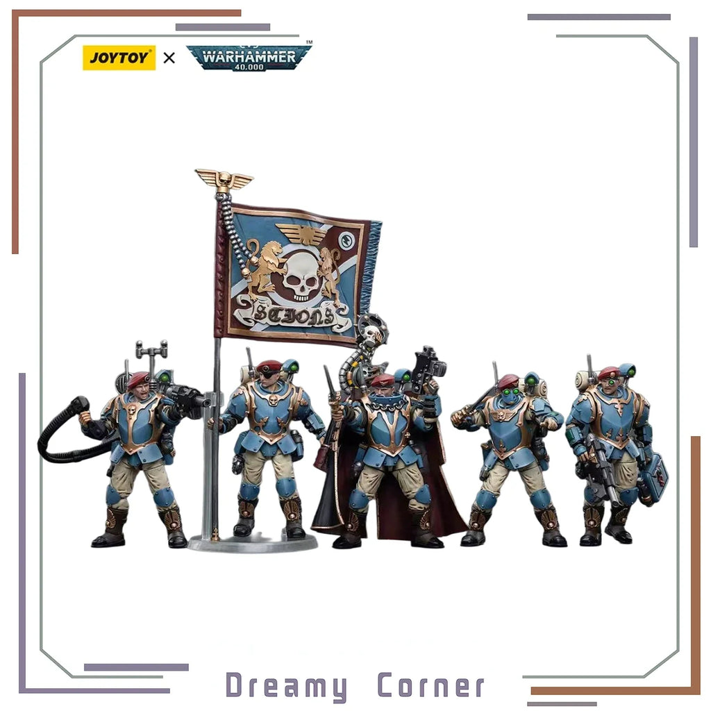【In Stock】JOYTOY Warhammer 40K Astra Militarum Tempestus Scions Command Squad 55th Kappic Eagles 5PCS 1/18 Anime Figure